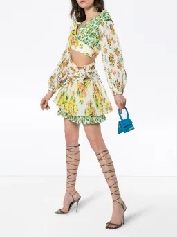 Zimmermann Golden Surfer floral print cut out mini dress for rent on The Volte - image 3