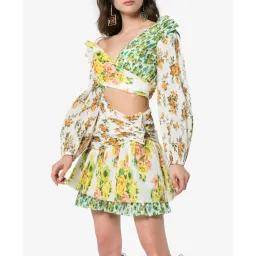 Zimmermann Golden Surfer floral print cut out mini dress for rent on The Volte - image 1