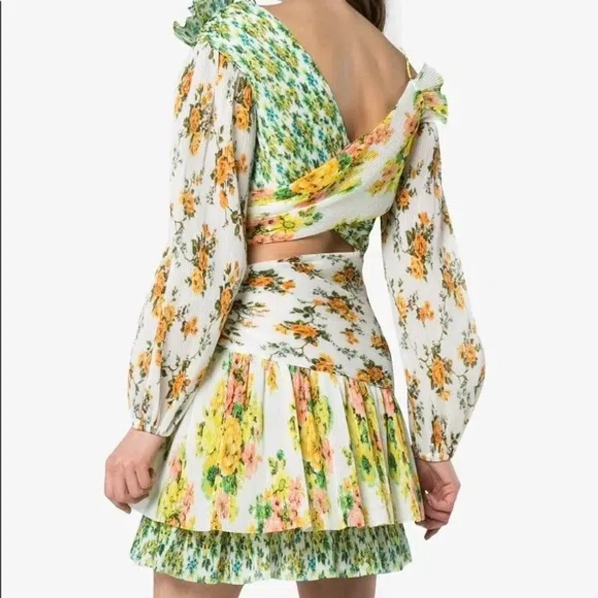 Zimmermann Golden Surfer floral print cut out mini dress - Image 2