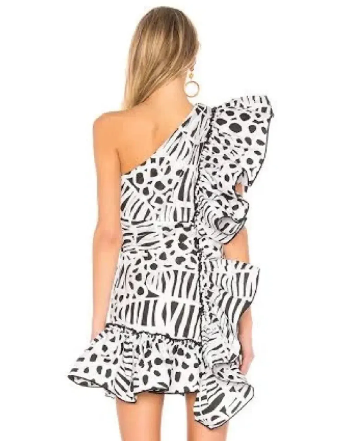 Aje Beronia Mini Cocktail Dress Black White Size 10 - Image 3