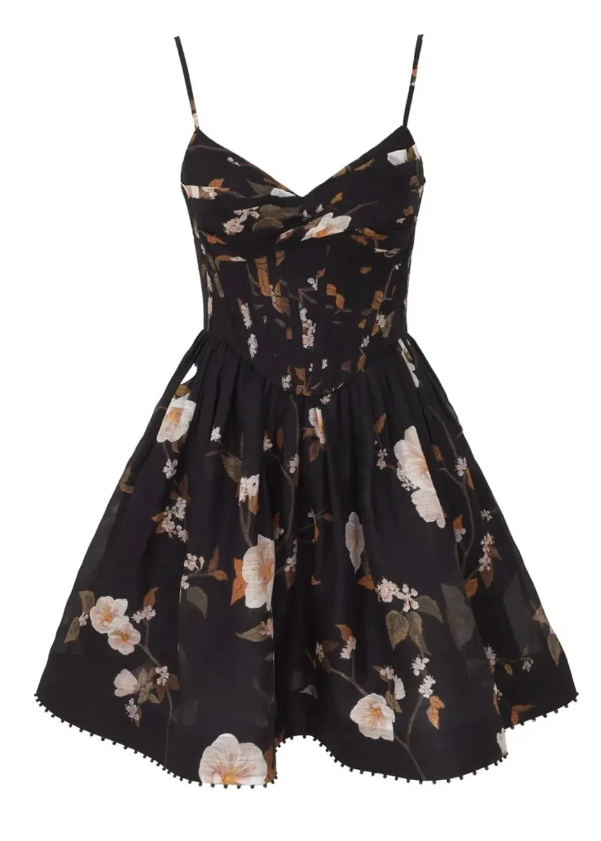 Zimmermann Ascent Corseted Mini Dress in Black Rose - Image 2
