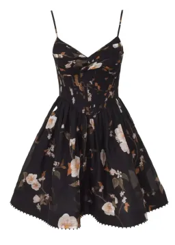 Zimmermann Ascent Corseted Mini Dress in Black Rose for rent on The Volte - image 2