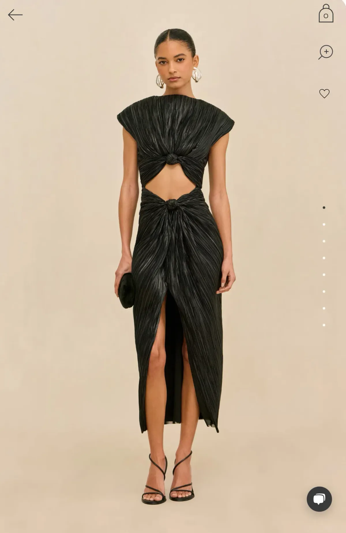 Cult Gaia AIRA DRESS black pleated midi size 2 (XS-S)  - Image 1