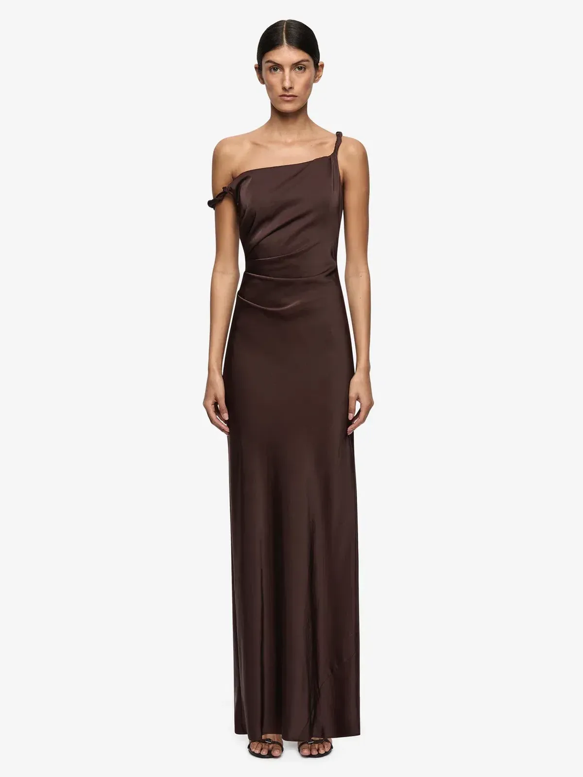 BEC + BRIDGE LUNETTA TWIST STRAP DRESS DARK CHOCOLATE SIZE 6 - Image 1