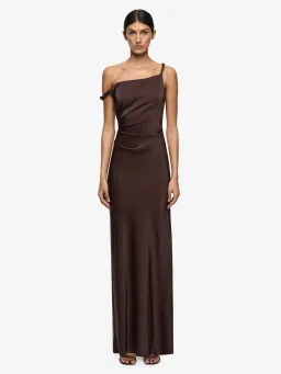 BEC + BRIDGE LUNETTA TWIST STRAP DRESS DARK CHOCOLATE SIZE 6 for rent on The Volte - image 1