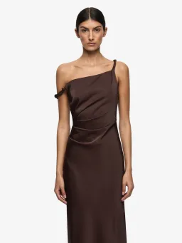 BEC + BRIDGE LUNETTA TWIST STRAP DRESS DARK CHOCOLATE SIZE 6 for rent on The Volte - image 3