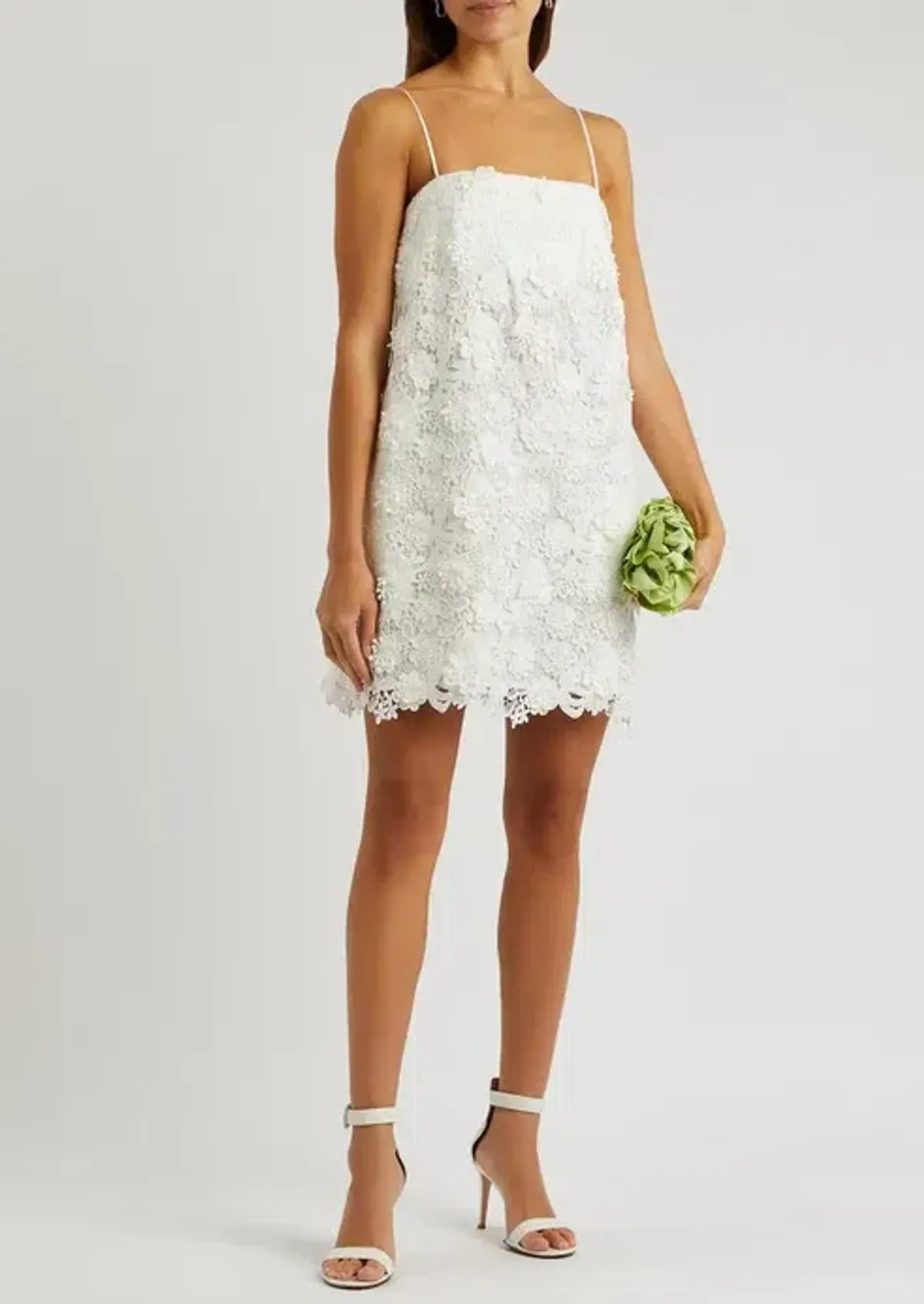 Zimmermann Raie Lace Flower Mini Dress Ivory Size 1 / AU 10 - Image 5