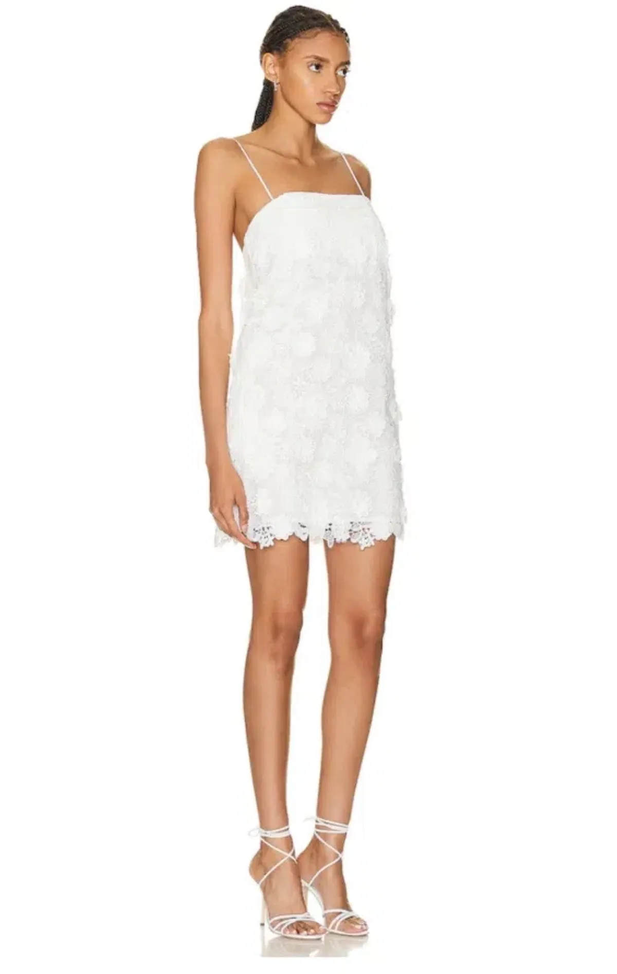 Zimmermann Raie Lace Flower Mini Dress Ivory Size 1 / AU 10 - Image 7