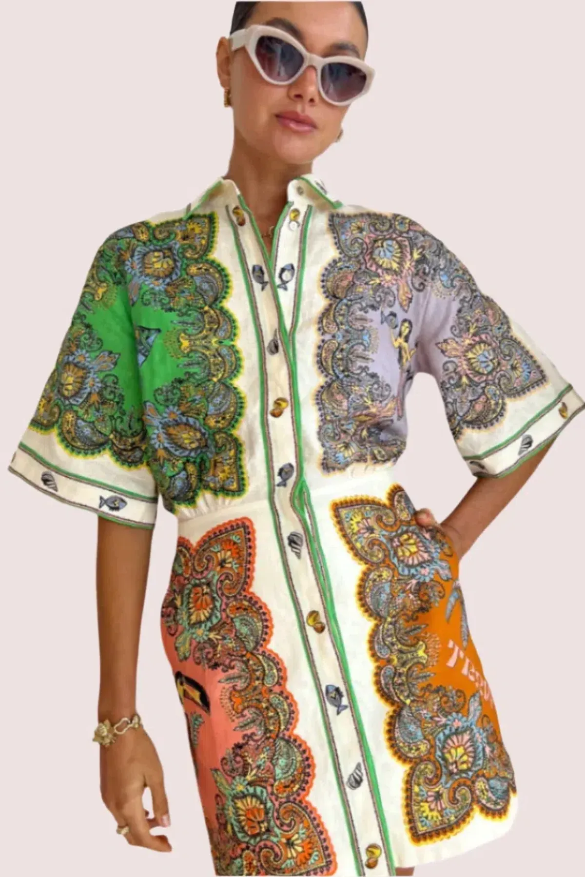 ALEMAIS TRIPPY TROPPO MINI DRESS MULTI SIZE XS / AU 6 - Image 4