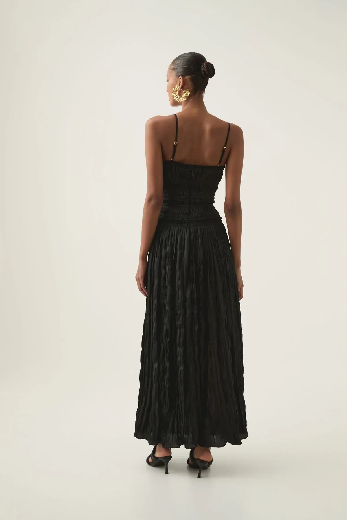 AJE DEWDROP LAYERED SATIN GOWN BLACK SIZE 6 - Image 4