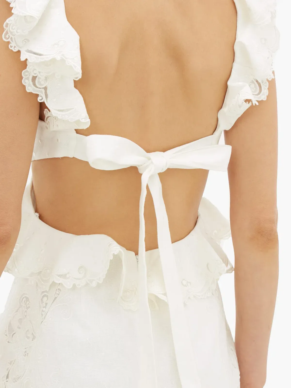 Zimmermann Super Eight Embroidered Midi Dress Ivory Size 0 / AU 8 - Image 5