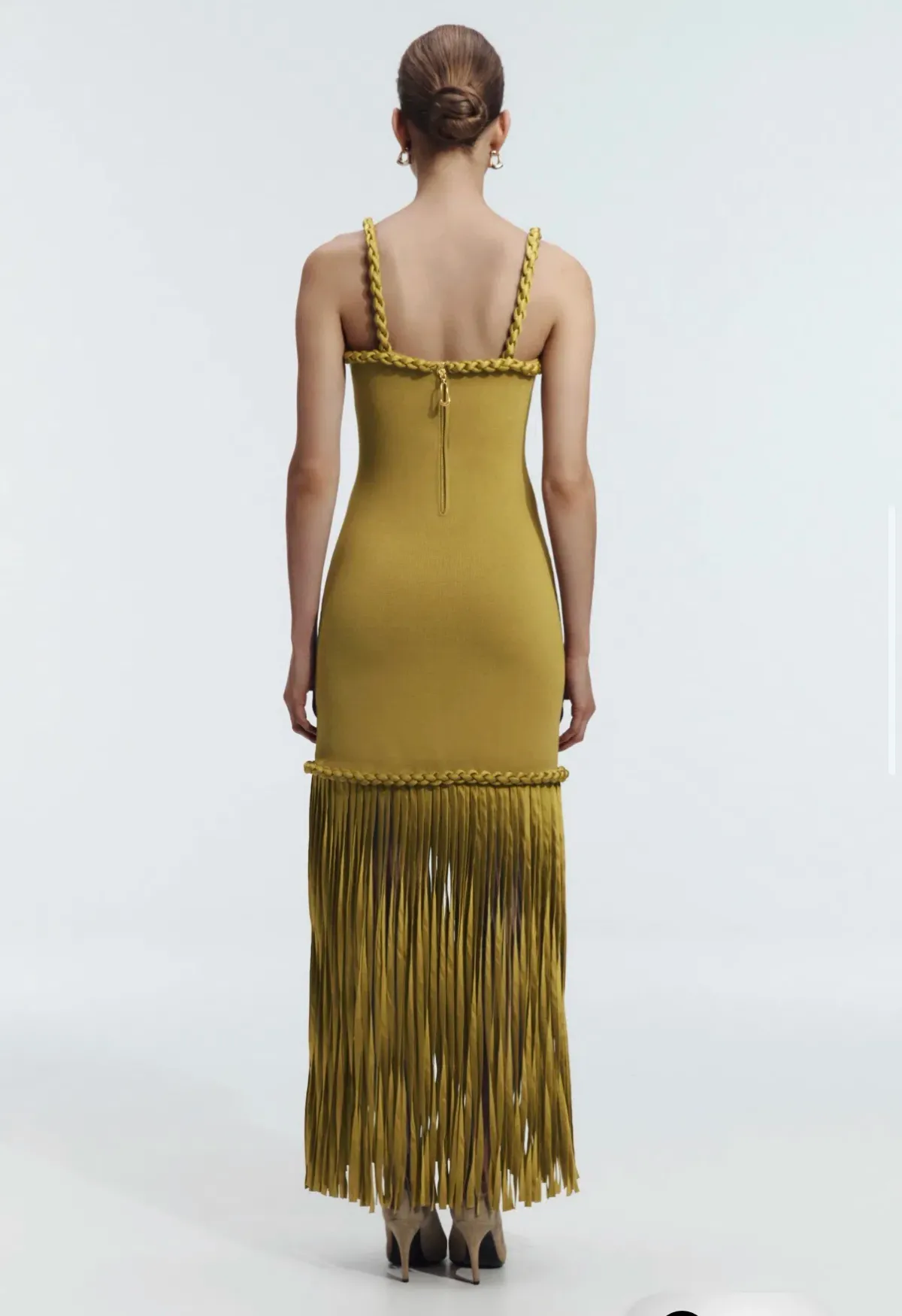 AJE Ribiona Knit Midi Dress in Olive Size XS / 6 AU - Image 3