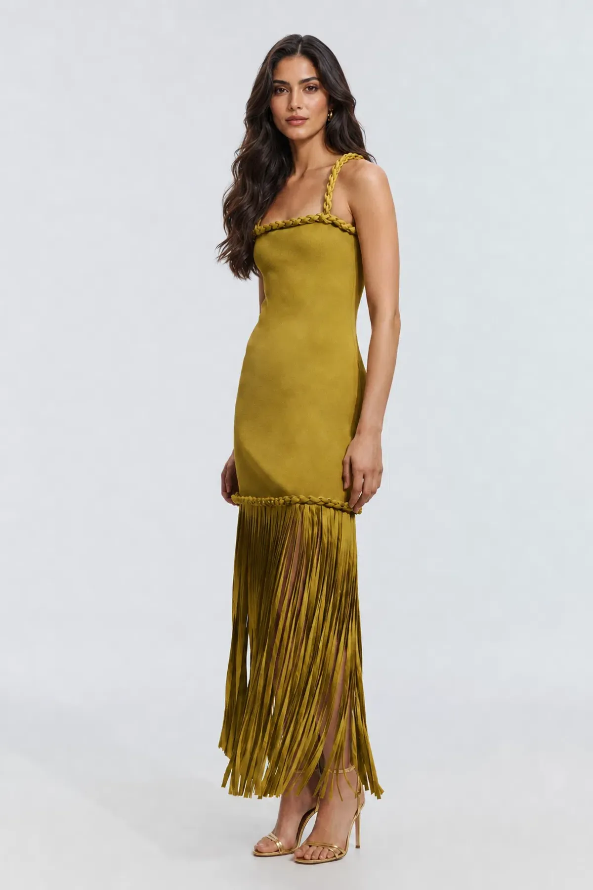 AJE Ribiona Knit Midi Dress in Olive Size XS / 6 AU - Image 1