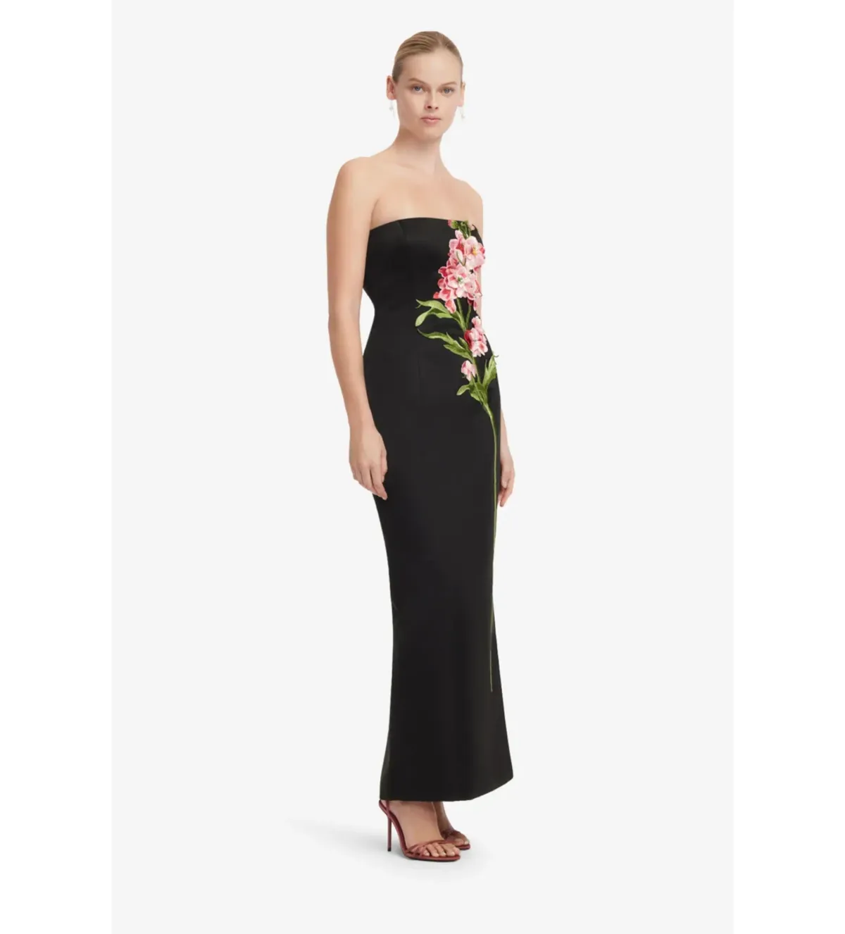 Leo Lin Rayna Embroided Maxi Dress in Snapdragon Print Ebony Size AU12 - Image 2