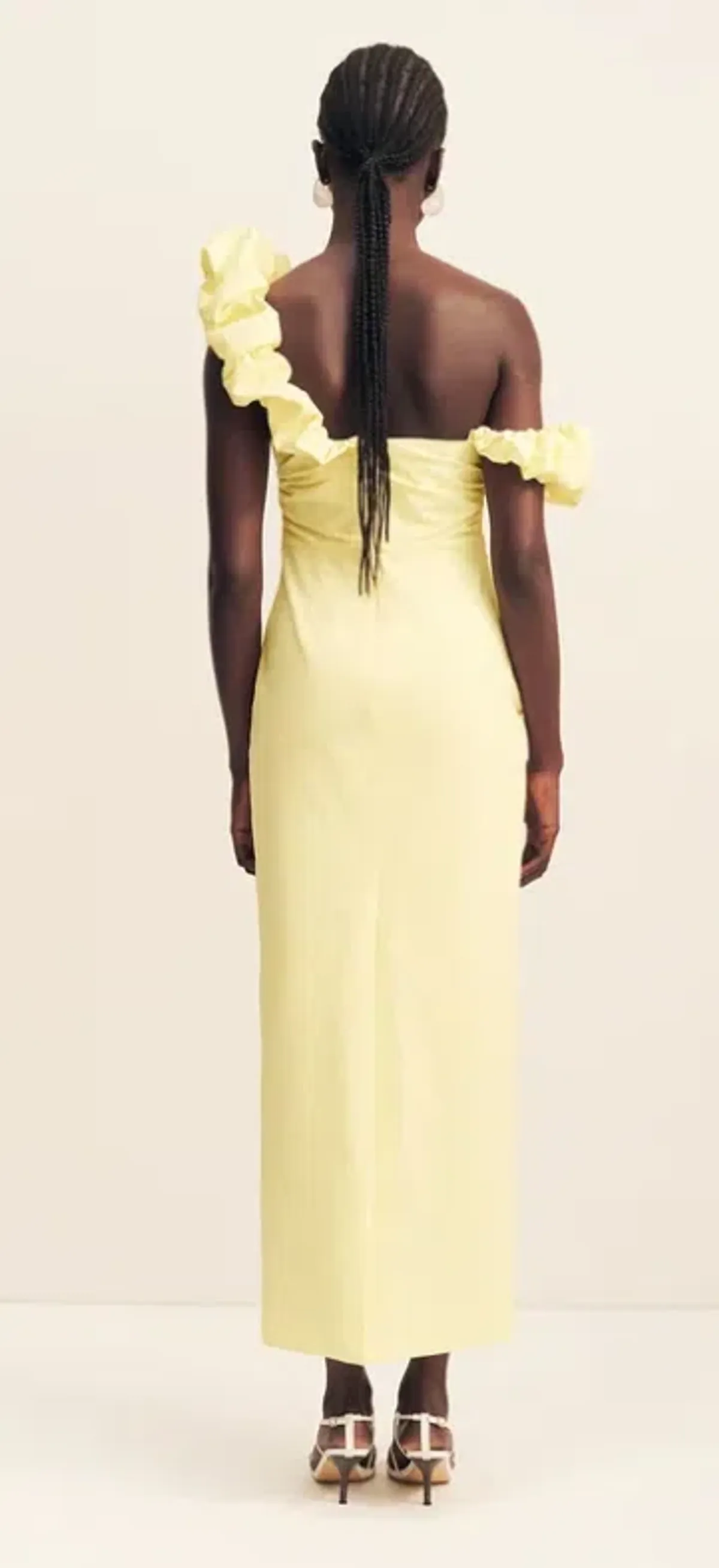 Campbell Ruffle Draped Maxi Dress - Lemonade - Image 2