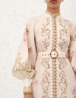 Zimmermann Hypnotic Buttoned Midi Dress Cream Peony Size 2 / Size AU 12 for rent on The Volte - image 2