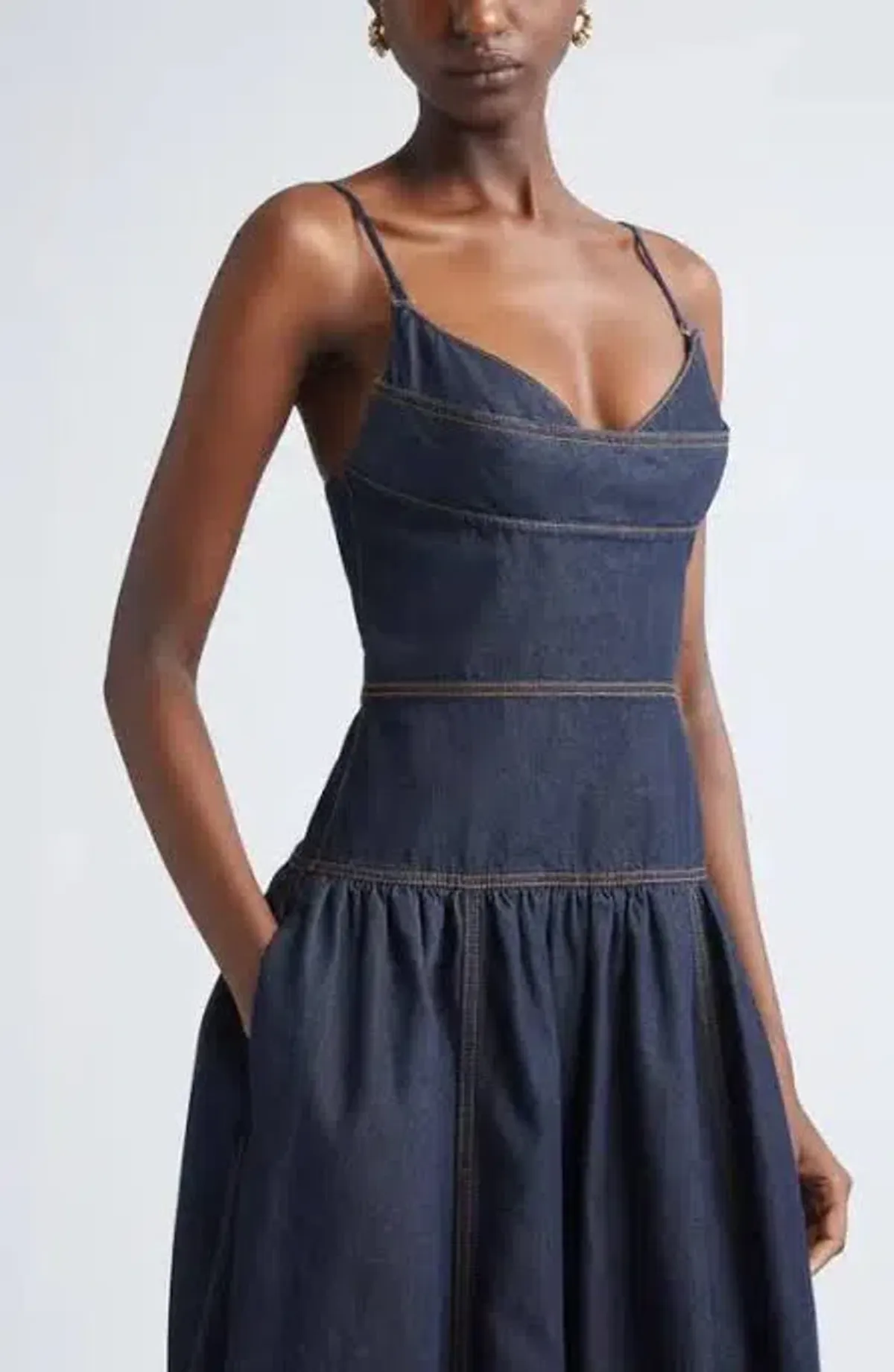 Zimmermann Denim Sleeveless Midi Dress Night Sky Size 1 / Size AU 10 - Image 2