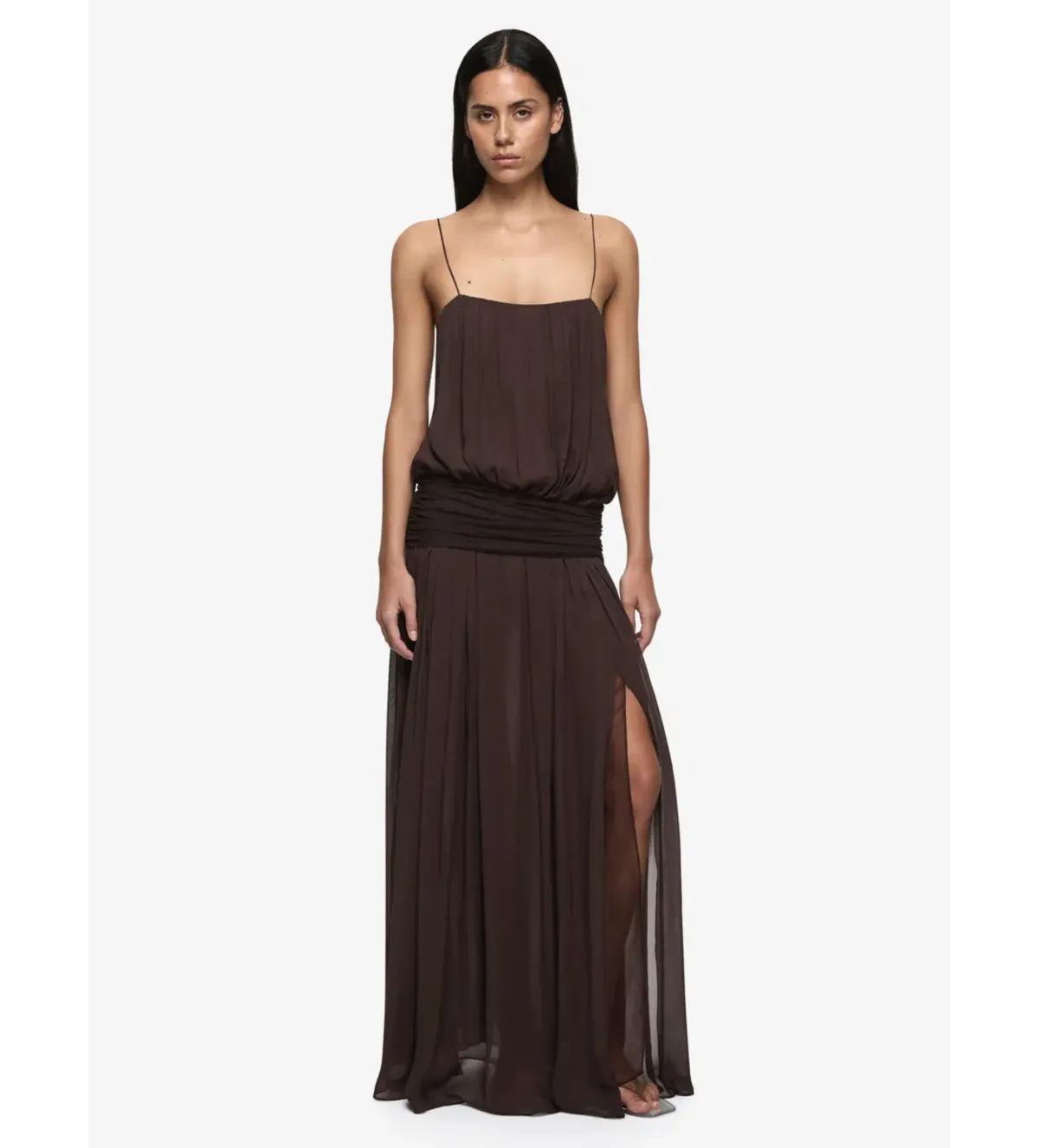 Bec & Bridge Camille Blouson Maxi Dress in Dark Chocolate Size AU8 - Image 2