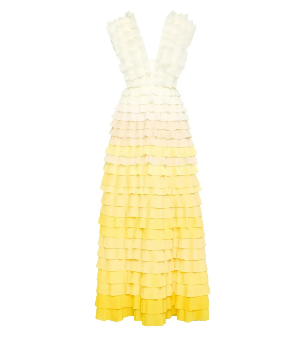 Aje Reflection Ombre Gown Ivory Acacia Yellow Maxi Size 10 - Image 4