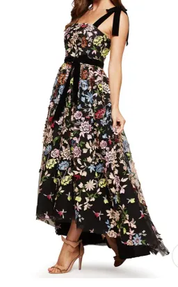 SAMANTHA ROSE LORENA FLARE MAXI Black Floral Size 12 for rent on The Volte - image 2