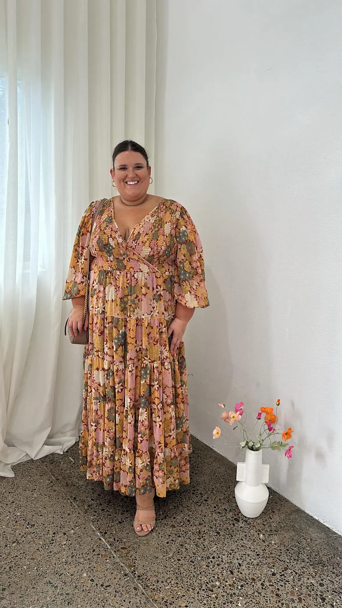 Curve Shirred Wrap Tiered Skirt Maxi Dress - ASOS - Image 1