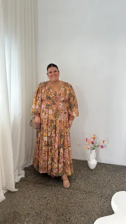 Curve Shirred Wrap Tiered Skirt Maxi Dress - ASOS for rent on The Volte - image 3