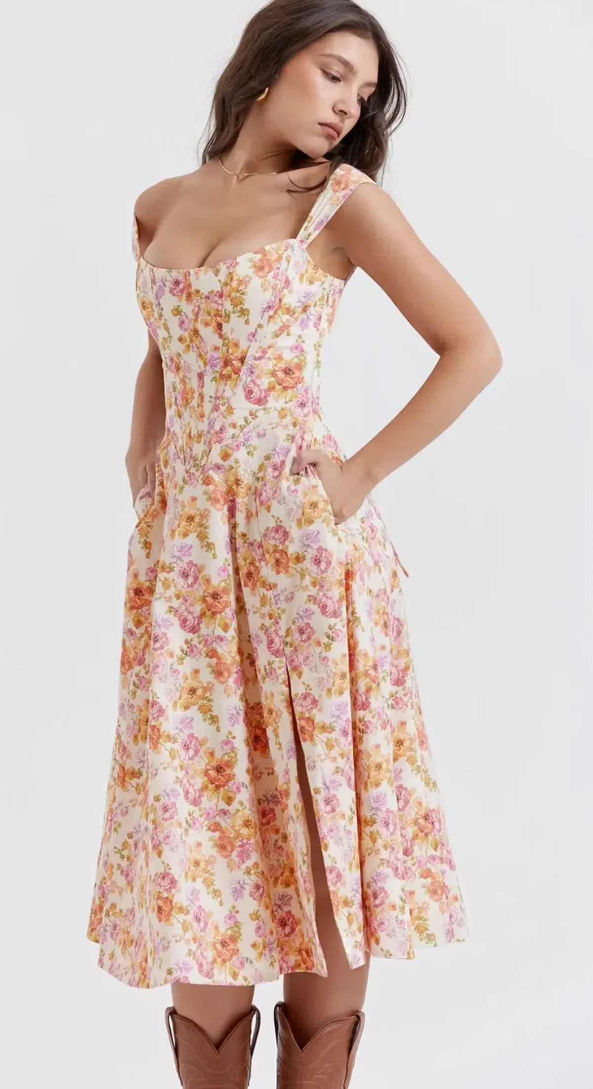 House of CB Saira Floral formal Midi Dress - Image 2