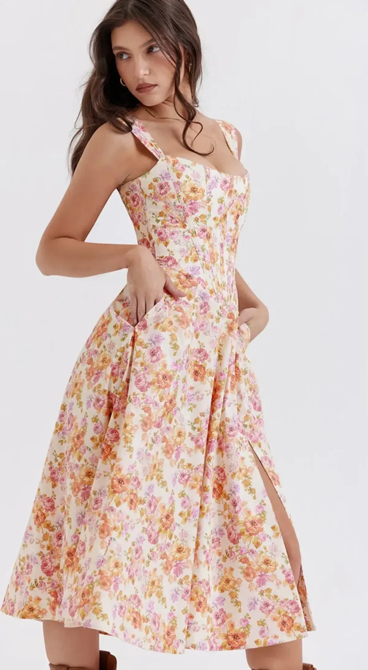 House of CB Saira Floral formal Midi Dress - Image 3