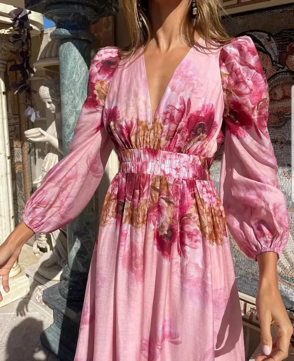 SHEIKE SWAN LAKE DRESS PINK FLORAL PRINT SIZE 10 - Image 3