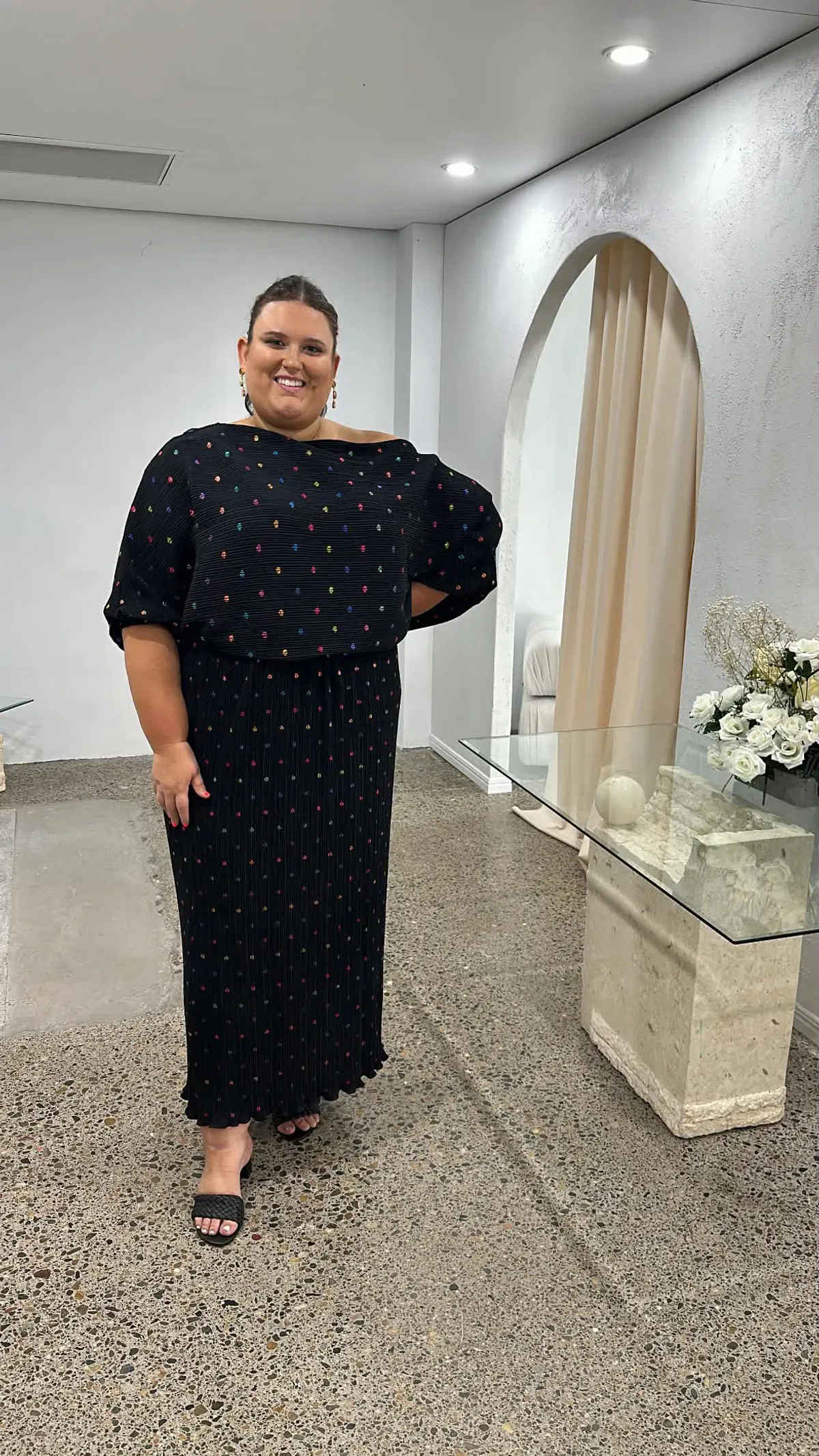 Multi Spot Long Sleeve Tilly Dress - Image 3