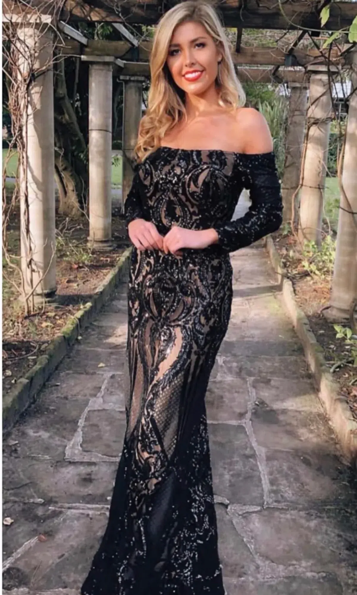 Tina Holly SOPHIA GOWN IN BLACK/ NUDE - Image 1