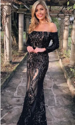 Tina Holly SOPHIA GOWN IN BLACK/ NUDE for rent on The Volte - image 1