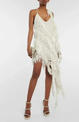ZIMMERMANN Tama Sequin Asymmetric Linen Dress White Size 1 for rent on The Volte - image 3