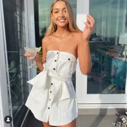 One Mile Nice Denim Dress White Size 12 for rent on The Volte - image 3