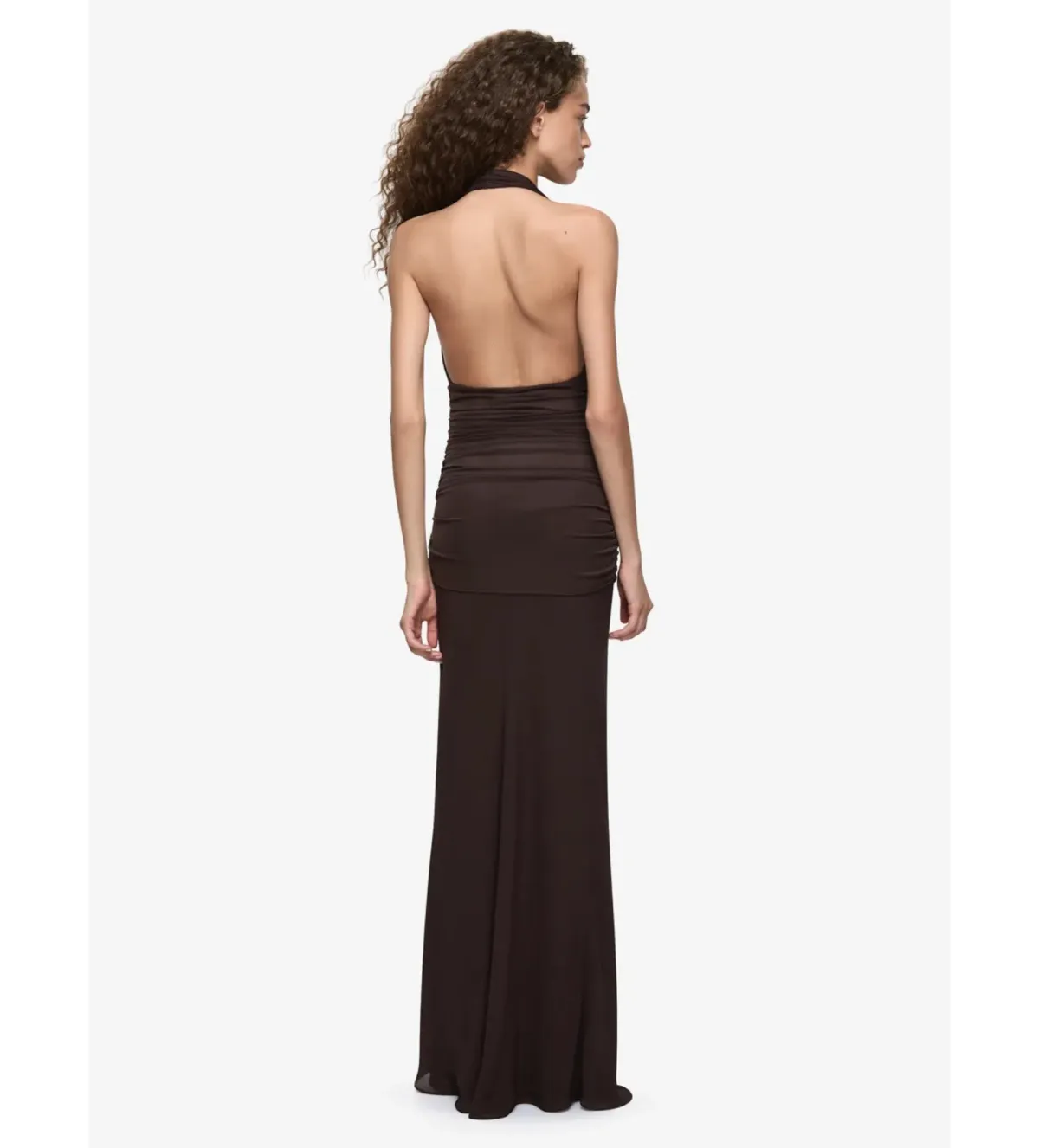 Bec & Bridge Cassis Drape Maxi Dress in Dark Chocolate Size AU6 - Image 3