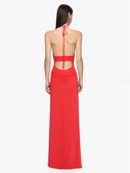 XANTHI V NECK MAXI DRESS IN FLAME SIZE 8 for rent on The Volte - image 2
