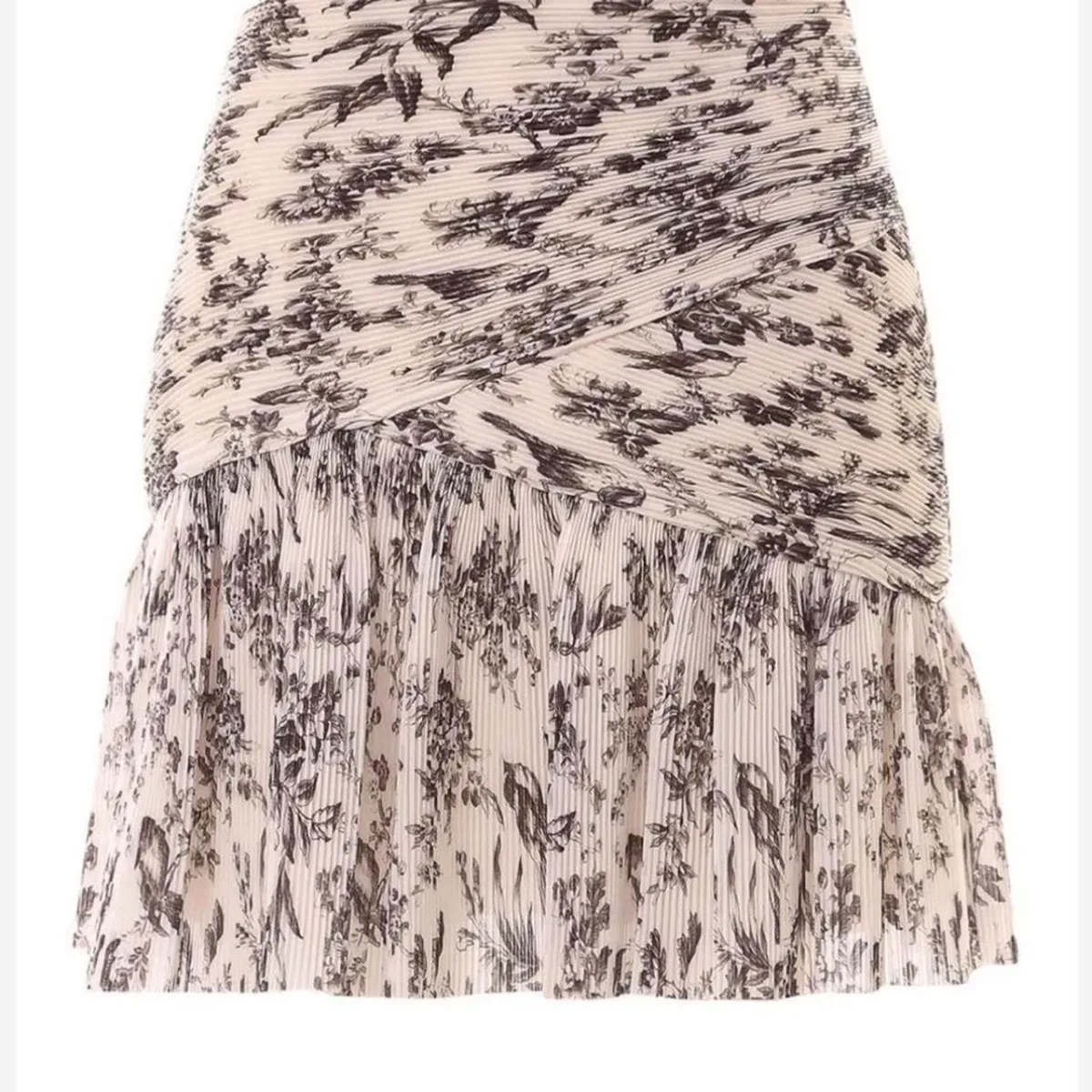 Zimmermann Pleated Mini Skirt Bird Toile Print size 14 - Image 5