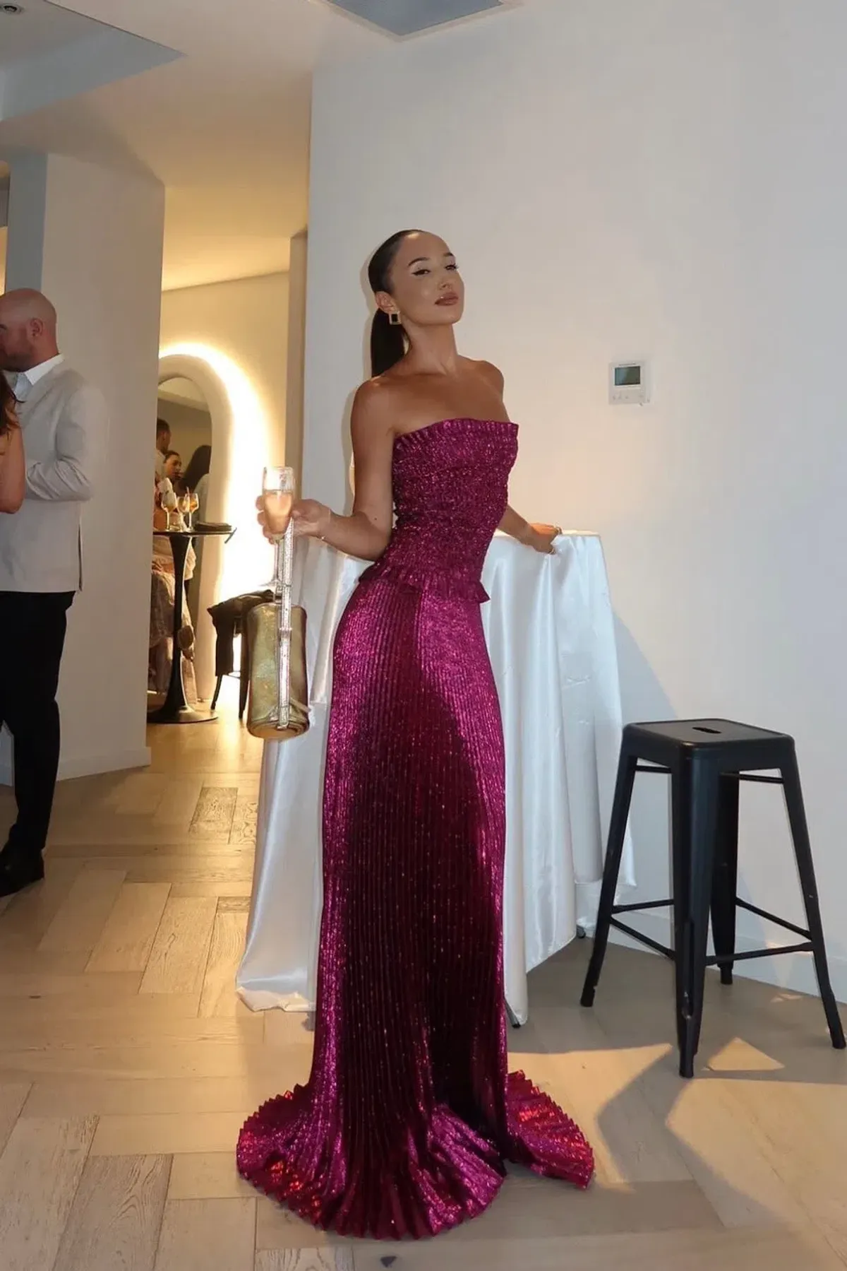 LIDEE Maya Gown in Sangria Glitter Size 6 - Image 2
