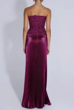 LIDEE Maya Gown in Sangria Glitter Size 6 for rent on The Volte - image 6