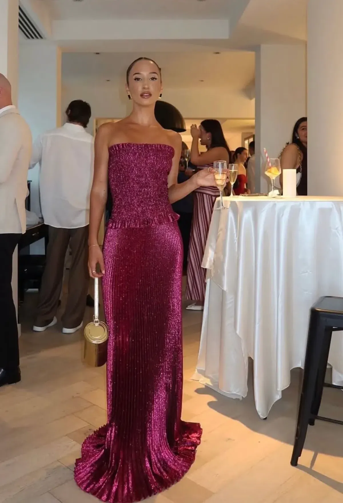 LIDEE Maya Gown in Sangria Glitter Size 6 - Image 3