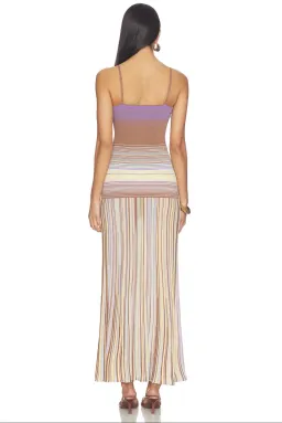 Faithfull the brand Esenia Knit Dress Stripe Mocha size 8 for rent on The Volte - image 4