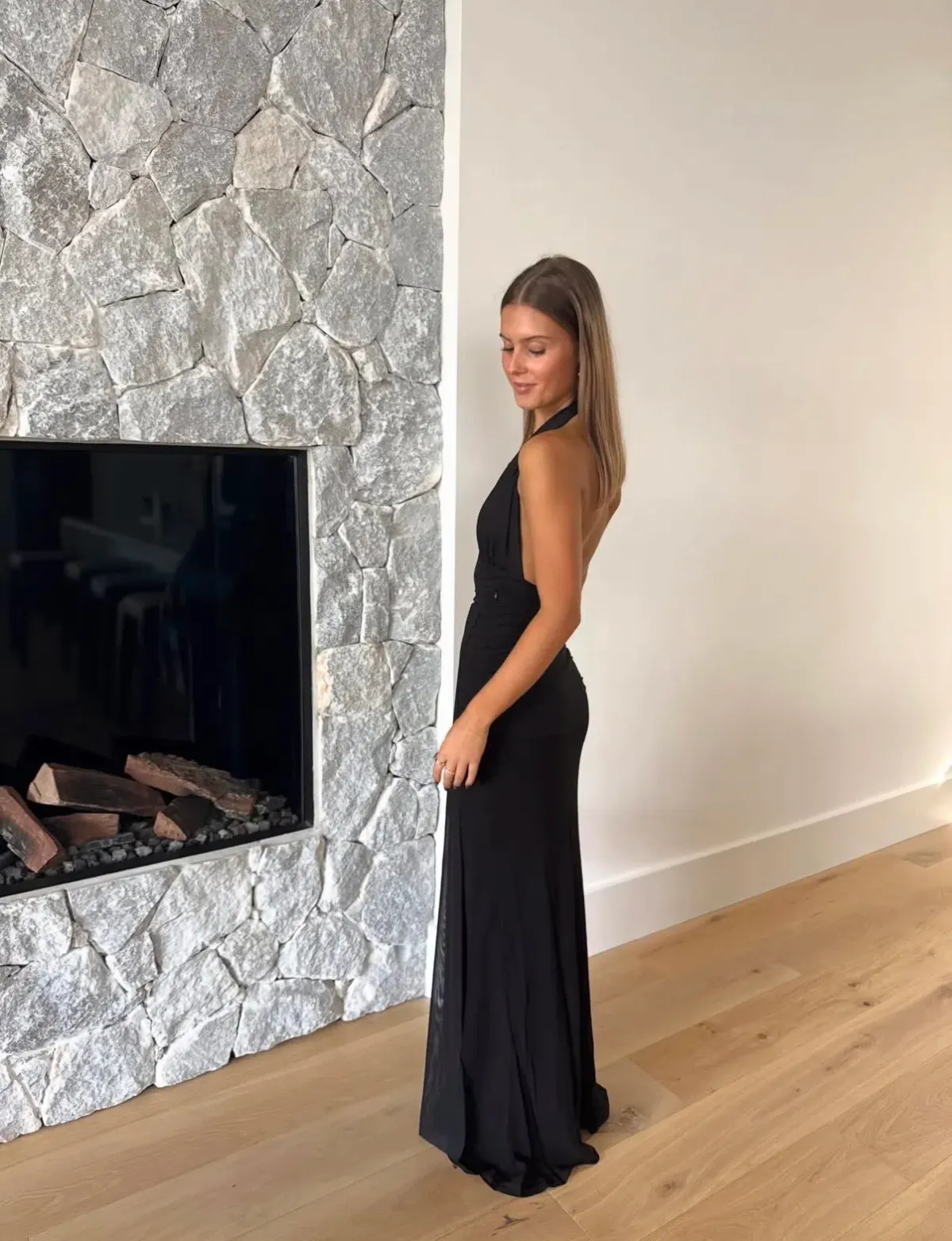 Bec and Bridge Cassis Drape Maxi Dress in Black Size 8 - Image 4