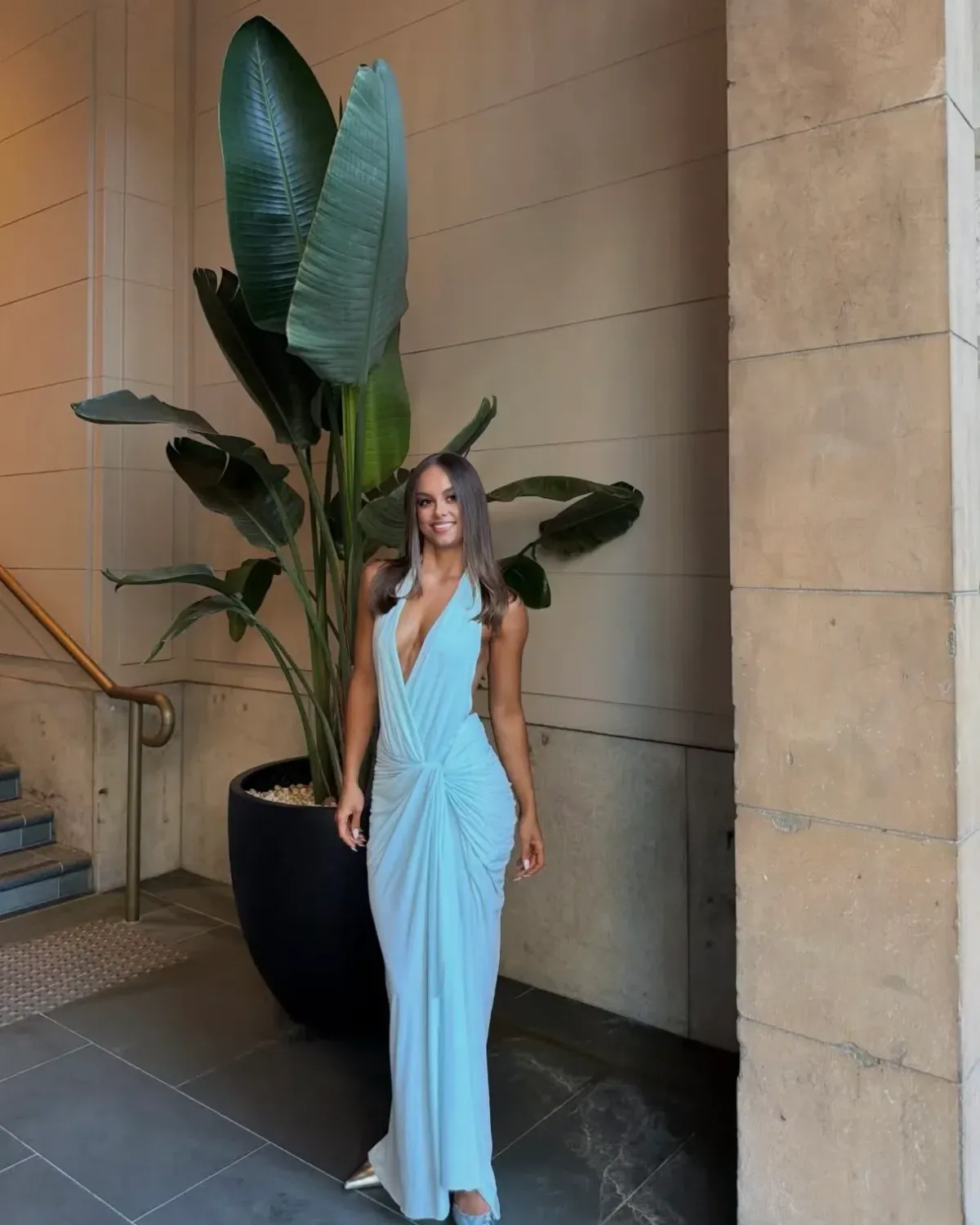 Bec & Bridge Clementine Twist Maxi Dress in Arctic Blue Size 8 - Image 1
