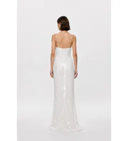 Misha Sapphire Sequin Maxi Dress Ivory Size 6 for rent on The Volte - image 3