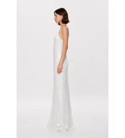 Misha Sapphire Sequin Maxi Dress Ivory Size 6 for rent on The Volte - image 4