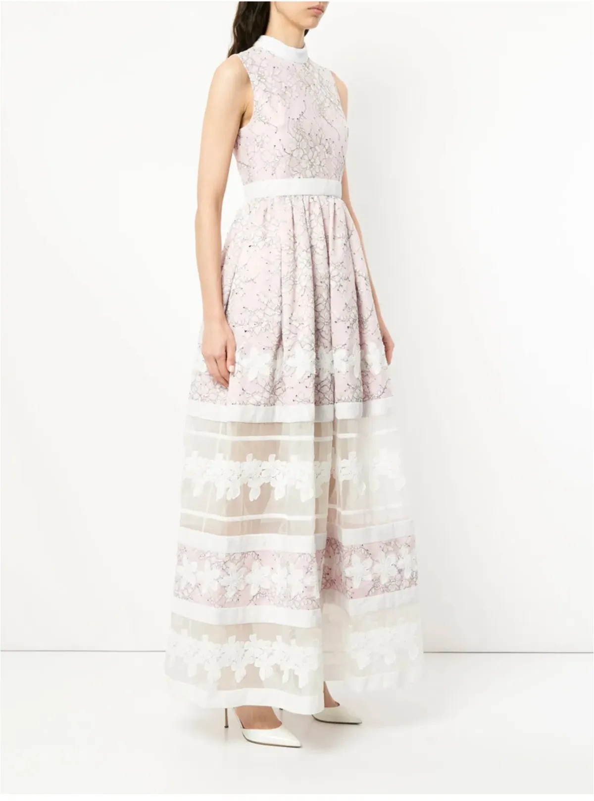 Huishan Zhang Beau Lace Panel Dress - size 10 - Image 3