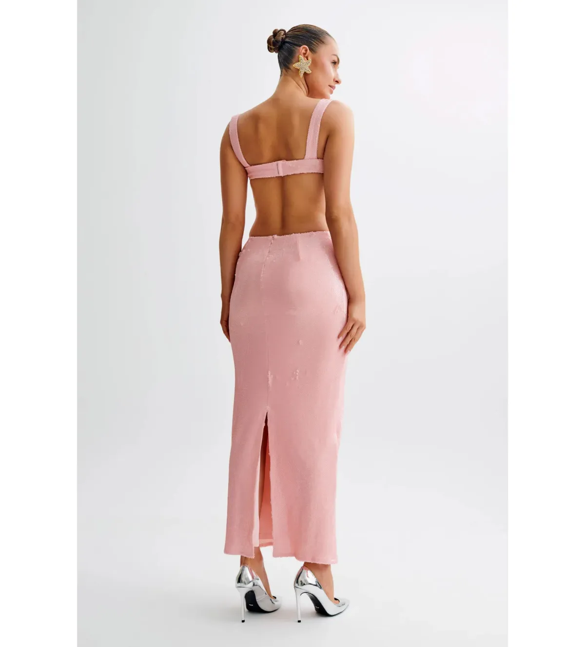 Meshki Adoria Maxi Dress Pale Pink Size 6 - Image 2