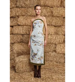 Alemais Odessa Embroidered Midi Dress in Green/Blue Floral Size 10 for rent on The Volte - image 2