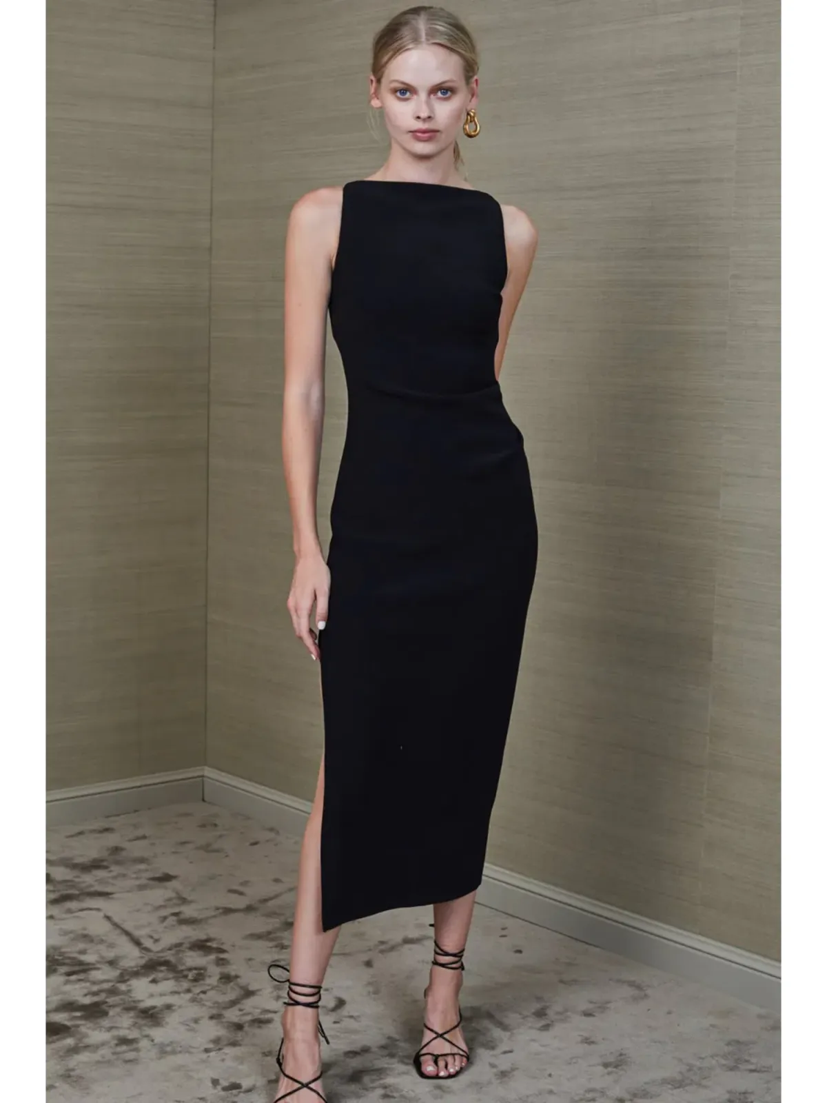 Bec & Bridge Arlette Tuck Midi Dress Black Size AU 6 - Image 1