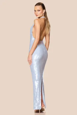 Nookie Siren Maxi Gown in Baby Blue Sequin Size L / AU 12 for rent on The Volte - image 3